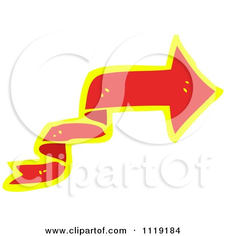 Clipart Of A Red And Yellow Arrow Ribbon 5 - Royalty Free Vector Illustration by lineartestpilot