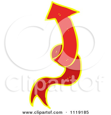 Clipart Of A Red And Yellow Arrow Ribbon 6 - Royalty Free Vector Illustration by lineartestpilot