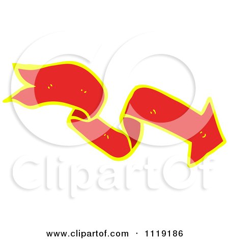 Clipart Of A Red And Yellow Arrow Ribbon 7 - Royalty Free Vector Illustration by lineartestpilot