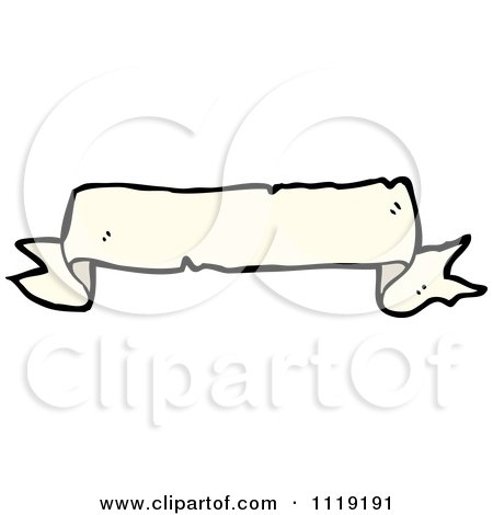 Clipart Of A White Ribbon Banner 4 - Royalty Free Vector Illustration by lineartestpilot
