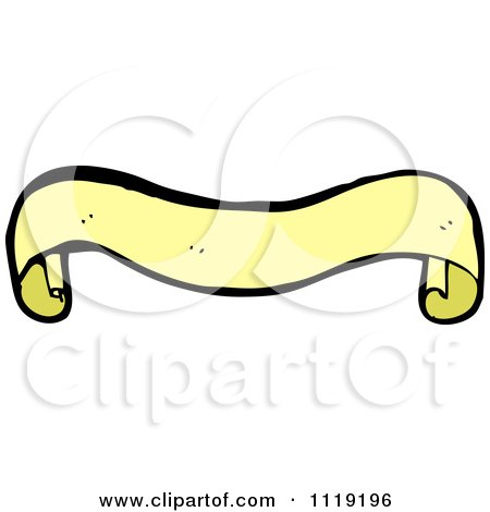 Clipart Of A Yellow Ribbon Banner 1 - Royalty Free Vector Illustration by lineartestpilot