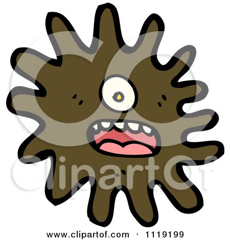 Vector Cartoon Of A Brown Virus Germ Bacteria 1 - Royalty Free Clipart Graphic by lineartestpilot