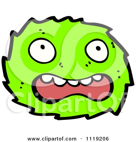 Vector Cartoon Of A Green Virus Germ Bacteria 1 - Royalty Free Clipart Graphic by lineartestpilot