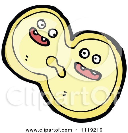 Vector Cartoon Of A Yellow Virus Germ Bacteria Splitting - Royalty Free Clipart Graphic by lineartestpilot