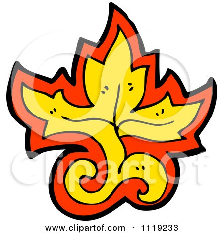 Clipart Of A Red And Yellow Leaf Floral Design Element 4 - Royalty Free Vector Illustration by lineartestpilot