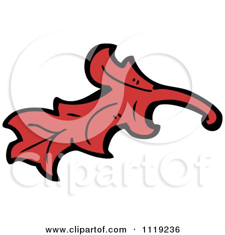 Clipart Of A Red Leaf Floral Design Element 3 - Royalty Free Vector Illustration by lineartestpilot