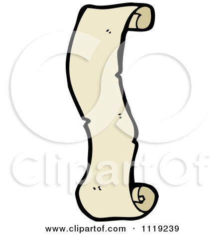 Clipart Of An Aged Paper Scroll 2 - Royalty Free Vector Illustration by lineartestpilot