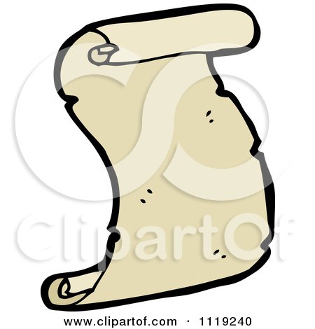 Clipart Of An Aged Paper Scroll 3 - Royalty Free Vector Illustration by lineartestpilot