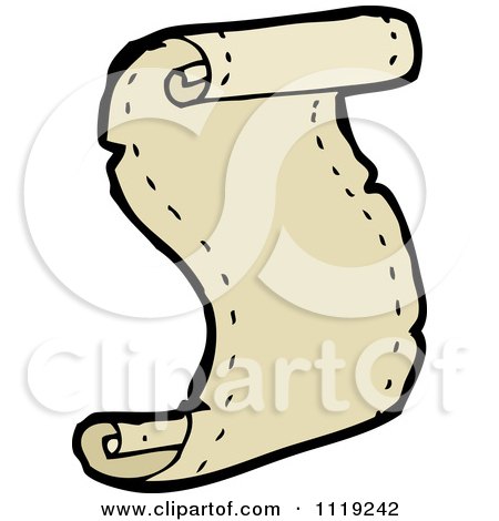 Clipart Of An Aged Paper Scroll 5 - Royalty Free Vector Illustration by lineartestpilot