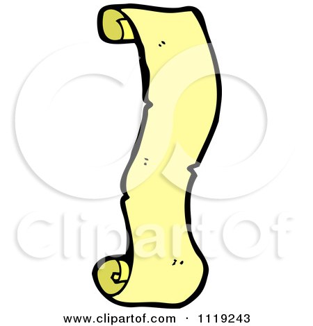 Clipart Of An Aged Yellow Paper Scroll 1 - Royalty Free Vector Illustration by lineartestpilot