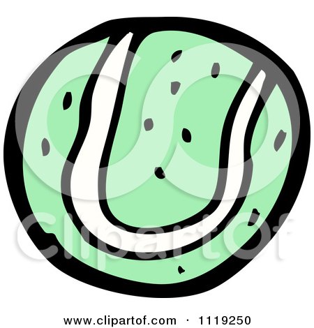Vector Cartoon Of A Green Tennis Ball - Royalty Free Clipart Graphic by lineartestpilot
