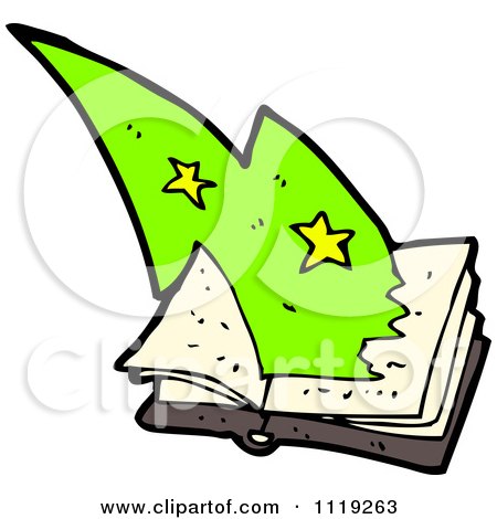 Cartoon Of A Magic Spell Or Story Book 2 - Royalty Free Vector Clipart by lineartestpilot