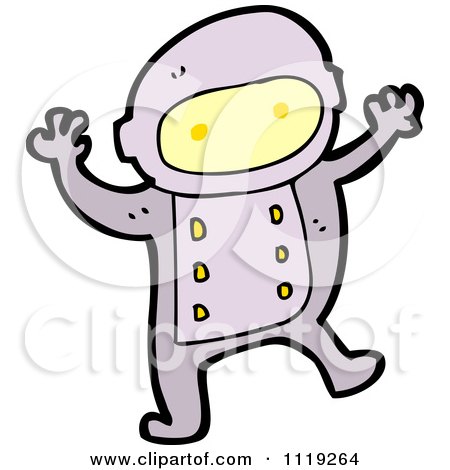 Vector Cartoon Of An Astronaut In A Purple Suit - Royalty Free Clipart Graphic by lineartestpilot