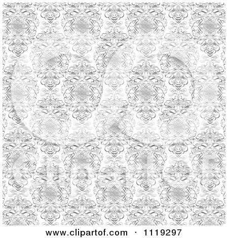 Clipart Of A Black And White Ornate Swirl Background - Royalty Free Vector Illustration by BestVector
