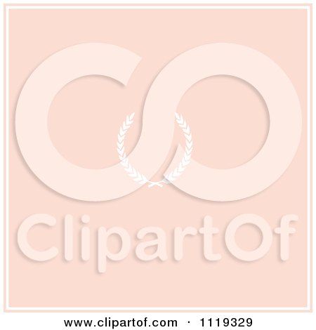 Clipart Of A Pink Wedding Background With A White Border And Wreath - Royalty Free Vector Illustration by BestVector