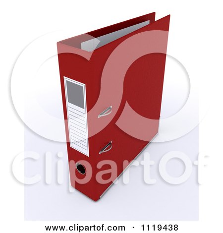 Clipart Of A 3d Red Ring Binder - Royalty Free CGI Illustration by KJ Pargeter