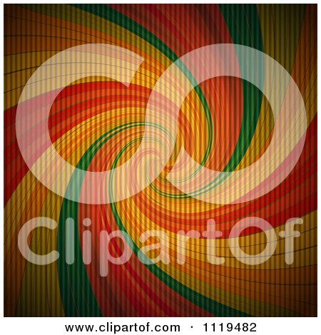 Clipart Of A Rainbow Swirl With A Corrugated Cardboard Texture - Royalty Free Vector Illustration by elaineitalia