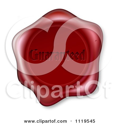 Clipart Of A Red Wax Seal Stamped With Guaranteed Text - Royalty Free Vector Illustration by AtStockIllustration