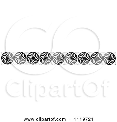 Clipart Of A Retro Vintage Black And White Peppermint Candy Border 1 - Royalty Free Vector Illustration by Prawny Vintage