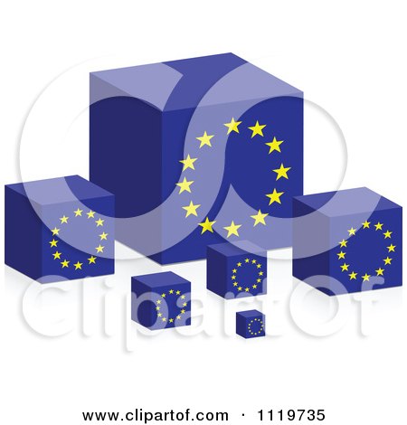 Clipart Of 3d Europe Flag Cubes - Royalty Free Vector Illustration by Andrei Marincas