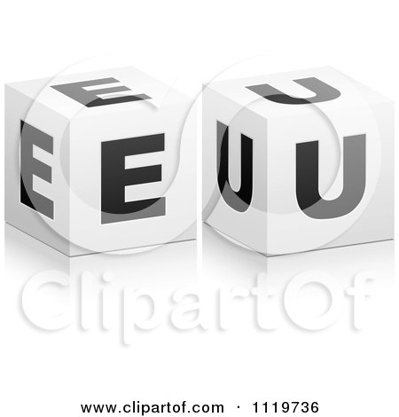 Clipart Of 3d Gold EU Cubes - Royalty Free Vector Illustration by Andrei Marincas