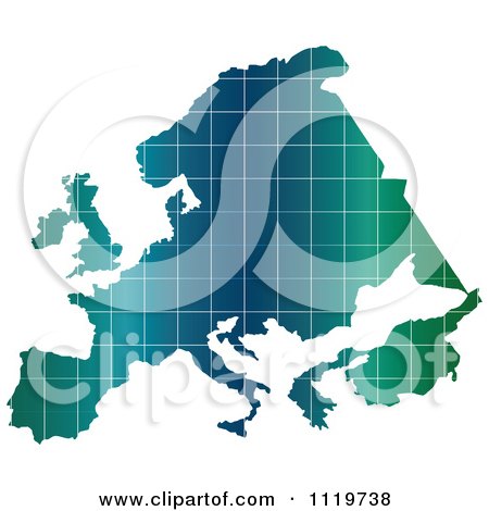 Clipart Of A Gradient Europe Map - Royalty Free Vector Illustration by Andrei Marincas