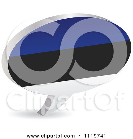 Clipart Of A 3d Estonian Flag Chat Balloon - Royalty Free Vector Illustration by Andrei Marincas