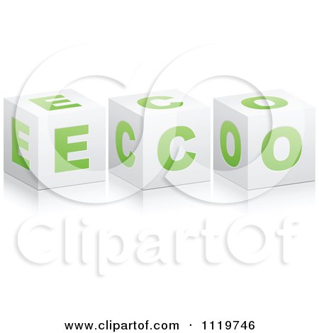 Clipart Of 3d Eco Cubes With A Reflection - Royalty Free Vector Illustration by Andrei Marincas