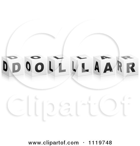 Clipart Of 3d Dollar Cubes - Royalty Free Vector Illustration by Andrei Marincas
