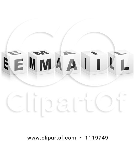 Clipart Of 3d Email Cubes - Royalty Free Vector Illustration by Andrei Marincas