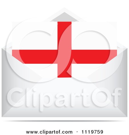Clipart Of An English Letter In An Envelope - Royalty Free Vector Illustration by Andrei Marincas
