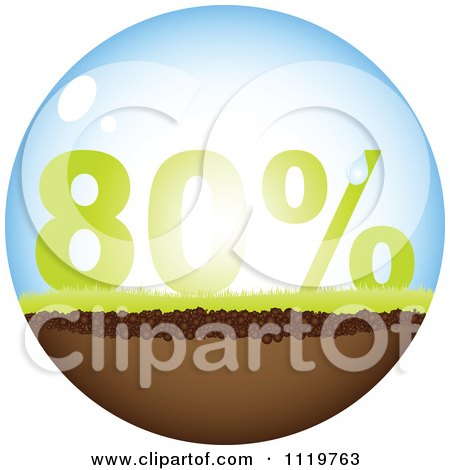 Clipart Of 80 Percent Over Grass In A Sphere - Royalty Free Vector Illustration by Andrei Marincas