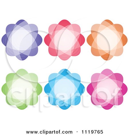 Clipart Of A Colorful Flower Icons - Royalty Free Vector Illustration by Andrei Marincas