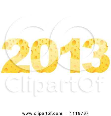 Clipart Of The Year 2013 In Cheese - Royalty Free Vector Illustration by Andrei Marincas