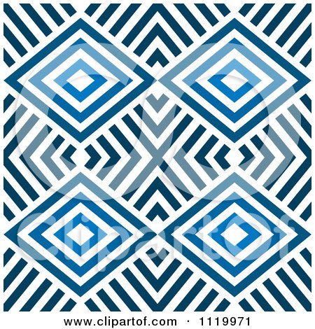 Clipart Of A Seamless Blue Diamond Pattern Background 1 - Royalty Free Vector Illustration by Cherie Reve