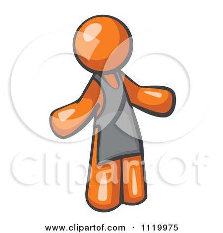 Cartoon Of An Orange Man Wearing An Apron - Royalty Free Vector Clipart by Leo Blanchette
