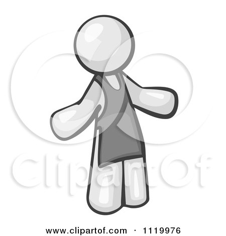 Cartoon Of A White Man Wearing An Apron - Royalty Free Vector Clipart by Leo Blanchette