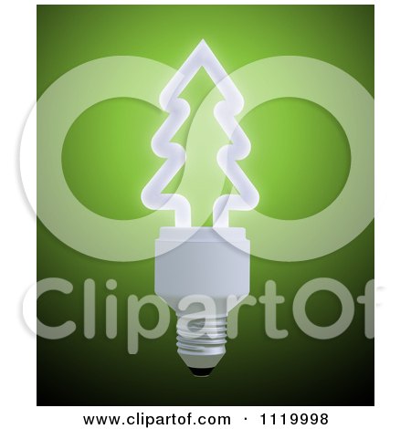 Clipart Of A 3d Christmas Tree Light Bulb On Green - Royalty Free CGI Illustration by Mopic