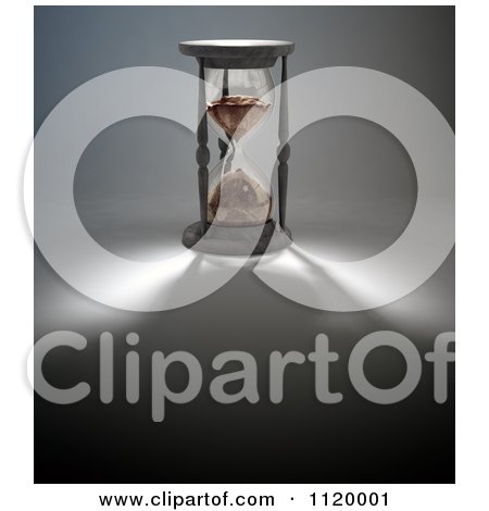 Clipart Of A 3d Hourglass With A Shadow - Royalty Free CGI Illustration by Mopic