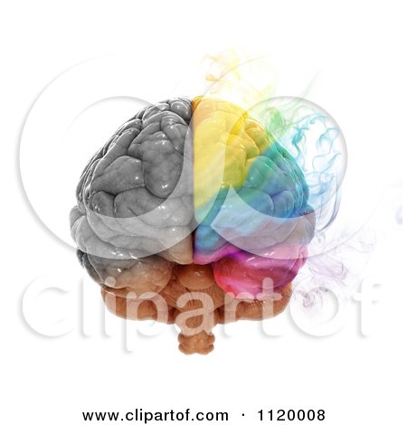 Clipart Of A 3d Colorful Smoking Human Brain 1 - Royalty Free CGI Illustration by Mopic