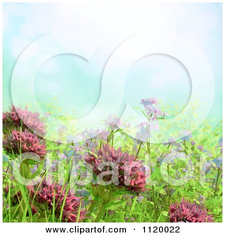 Clipart Of 3d Wild Flowers In A Meadow - Royalty Free CGI Illustration by Mopic
