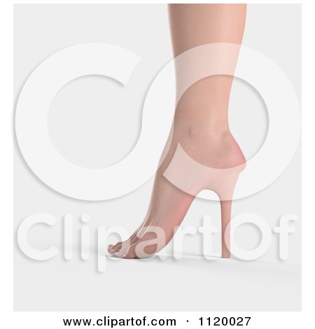 Clipart Of A 3d Womans Foot With A Built In High Heel - Royalty Free CGI Illustration by Mopic
