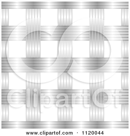 Clipart Of A Seamless Silver Metal Lattice Weave Pattern - Royalty Free Vector Illustration by michaeltravers
