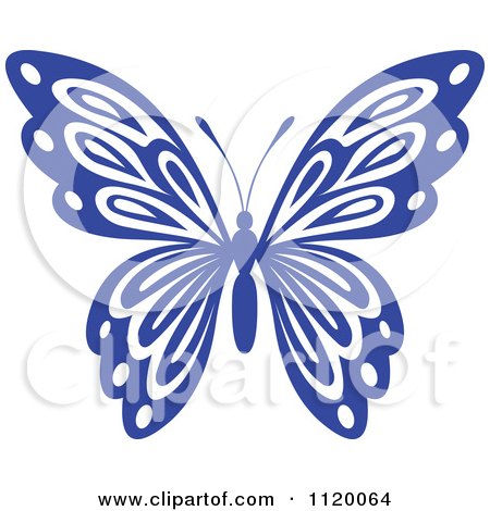 Clipart Of A Blue Butterfly 1 - Royalty Free Vector Illustration by Vector Tradition SM