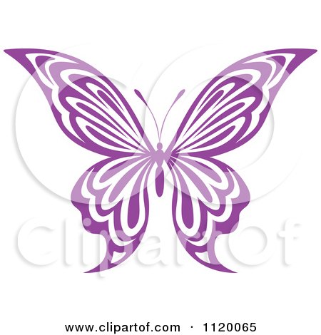 Clipart Of A Purple Butterfly - Royalty Free Vector Illustration by Vector Tradition SM