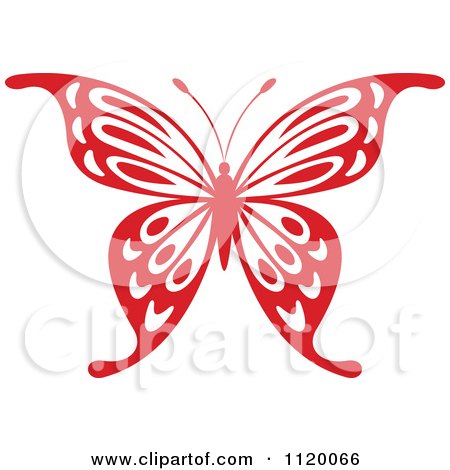 Clipart Of A Red Butterfly - Royalty Free Vector Illustration by Vector Tradition SM