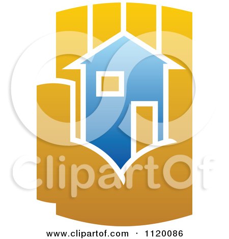 Clipart Of A House In The Palm Of A Hand 5 - Royalty Free Vector Illustration by Vector Tradition SM