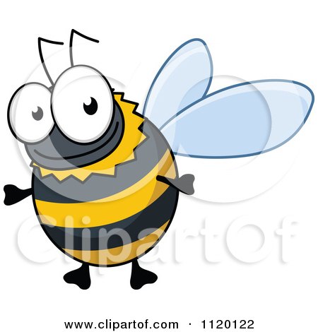 Cartoon Of A Happy Bee 1 - Royalty Free Vector Clipart by Vector Tradition SM