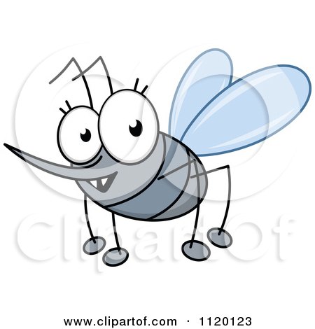 Cartoon Of A Happy Mosquito - Royalty Free Vector Clipart by Vector Tradition SM