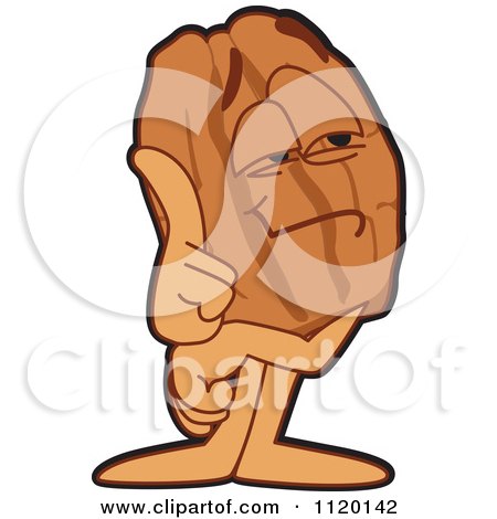 Cartoon Of A Smart Pecan Mascot - Royalty Free Vector Clipart by Mascot Junction
